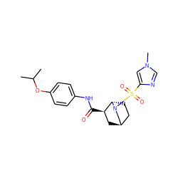 CC(C)Oc1ccc(NC(=O)[C@@H]2C[C@@H]3CC[C@@H]2N(S(=O)(=O)c2cn(C)cn2)C3)cc1 ZINC000101283304