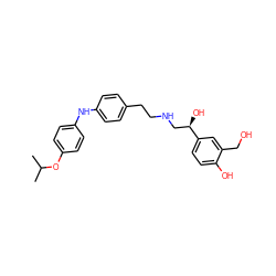 CC(C)Oc1ccc(Nc2ccc(CCNC[C@@H](O)c3ccc(O)c(CO)c3)cc2)cc1 ZINC000169351238