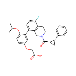 CC(C)Oc1ccc(OCC(=O)O)cc1-c1ccc(F)c2c1CN(C(=O)[C@@H]1C[C@H]1c1ccccc1)CC2 ZINC000143961978