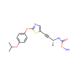 CC(C)Oc1ccc(Oc2ncc(C#C[C@@H](C)NC(=O)ON)s2)cc1 ZINC000036185047