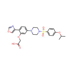 CC(C)Oc1ccc(S(=O)(=O)N2CCN(c3ccc(-c4cocn4)c(OCC(=O)O)c3)CC2)cc1 ZINC000115249987