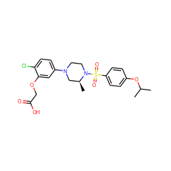 CC(C)Oc1ccc(S(=O)(=O)N2CCN(c3ccc(Cl)c(OCC(=O)O)c3)C[C@@H]2C)cc1 ZINC000115250043