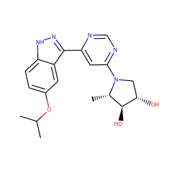 CC(C)Oc1ccc2[nH]nc(-c3cc(N4C[C@H](O)[C@@H](O)[C@@H]4C)ncn3)c2c1 ZINC000221292831