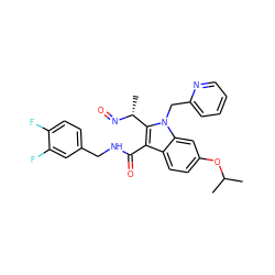 CC(C)Oc1ccc2c(C(=O)NCc3ccc(F)c(F)c3)c([C@@H](C)N=O)n(Cc3ccccn3)c2c1 ZINC000169694355