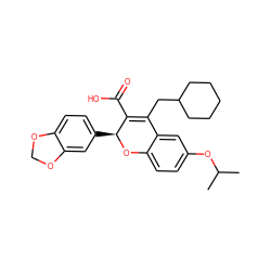 CC(C)Oc1ccc2c(c1)C(CC1CCCCC1)=C(C(=O)O)[C@H](c1ccc3c(c1)OCO3)O2 ZINC000013473461