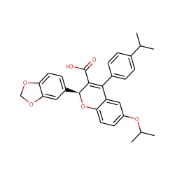 CC(C)Oc1ccc2c(c1)C(c1ccc(C(C)C)cc1)=C(C(=O)O)[C@H](c1ccc3c(c1)OCO3)O2 ZINC000013473485