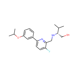 CC(C)Oc1cccc(-c2ccc(F)c(CN[C@@H](CO)C(C)C)n2)c1 ZINC000204412233