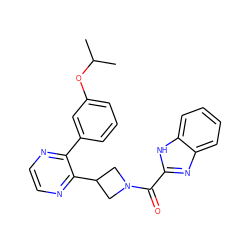 CC(C)Oc1cccc(-c2nccnc2C2CN(C(=O)c3nc4ccccc4[nH]3)C2)c1 ZINC000139348232