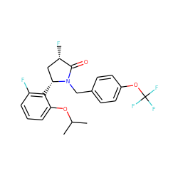 CC(C)Oc1cccc(F)c1[C@@H]1C[C@H](F)C(=O)N1Cc1ccc(OC(F)(F)F)cc1 ZINC000167096972