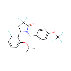 CC(C)Oc1cccc(F)c1[C@@H]1CC(F)(F)C(=O)N1Cc1ccc(OC(F)(F)F)cc1 ZINC000167859178