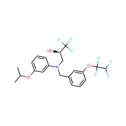 CC(C)Oc1cccc(N(Cc2cccc(OC(F)(F)C(F)F)c2)C[C@@H](O)C(F)(F)F)c1 ZINC000013519986