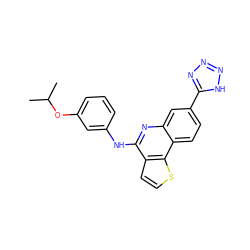 CC(C)Oc1cccc(Nc2nc3cc(-c4nnn[nH]4)ccc3c3sccc23)c1 ZINC000167710166