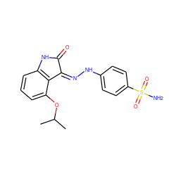 CC(C)Oc1cccc2c1/C(=N/Nc1ccc(S(N)(=O)=O)cc1)C(=O)N2 ZINC000013470437