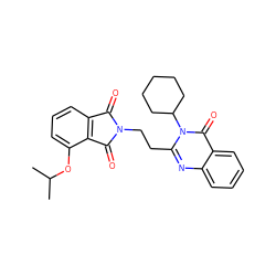 CC(C)Oc1cccc2c1C(=O)N(CCc1nc3ccccc3c(=O)n1C1CCCCC1)C2=O ZINC000113768923