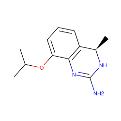 CC(C)Oc1cccc2c1N=C(N)N[C@@H]2C ZINC000029131435