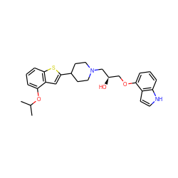 CC(C)Oc1cccc2sc(C3CCN(C[C@H](O)COc4cccc5[nH]ccc45)CC3)cc12 ZINC000013490081