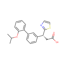 CC(C)Oc1ccccc1-c1cccc([C@@H](CC(=O)O)c2nccs2)c1 ZINC001772651495