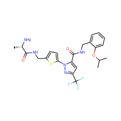 CC(C)Oc1ccccc1CNC(=O)c1cc(C(F)(F)F)nn1-c1ccc(CNC(=O)[C@H](C)N)s1 ZINC000040405380