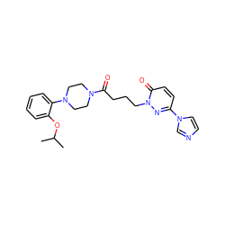 CC(C)Oc1ccccc1N1CCN(C(=O)CCCn2nc(-n3ccnc3)ccc2=O)CC1 ZINC000040918674