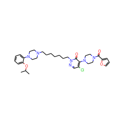 CC(C)Oc1ccccc1N1CCN(CCCCCCCn2ncc(Cl)c(N3CCN(C(=O)c4ccco4)CC3)c2=O)CC1 ZINC000027108567