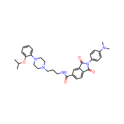 CC(C)Oc1ccccc1N1CCN(CCCNC(=O)c2ccc3c(c2)C(=O)N(c2ccc(N(C)C)cc2)C3=O)CC1 ZINC000026282477