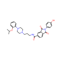 CC(C)Oc1ccccc1N1CCN(CCCNC(=O)c2ccc3c(c2)C(=O)N(c2ccc(O)cc2)C3=O)CC1 ZINC000026291370