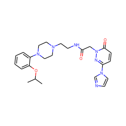 CC(C)Oc1ccccc1N1CCN(CCNC(=O)Cn2nc(-n3ccnc3)ccc2=O)CC1 ZINC000053194052