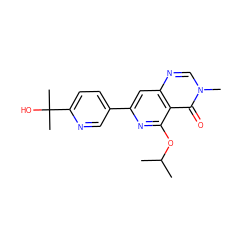 CC(C)Oc1nc(-c2ccc(C(C)(C)O)nc2)cc2ncn(C)c(=O)c12 ZINC000115625522