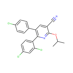 CC(C)Oc1nc(-c2ccc(Cl)cc2Cl)c(-c2ccc(Cl)cc2)cc1C#N ZINC000028902944