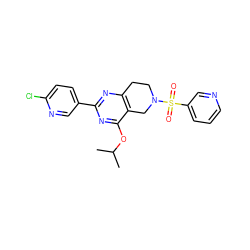 CC(C)Oc1nc(-c2ccc(Cl)nc2)nc2c1CN(S(=O)(=O)c1cccnc1)CC2 ZINC000068248111