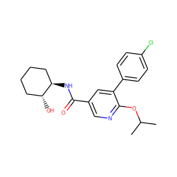 CC(C)Oc1ncc(C(=O)N[C@@H]2CCCC[C@H]2O)cc1-c1ccc(Cl)cc1 ZINC000103247971