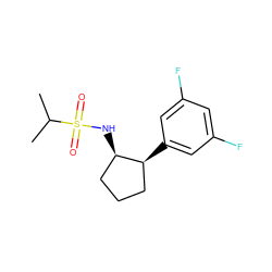 CC(C)S(=O)(=O)N[C@@H]1CCC[C@@H]1c1cc(F)cc(F)c1 ZINC000013473536