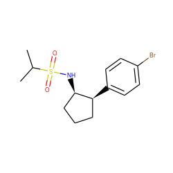 CC(C)S(=O)(=O)N[C@@H]1CCC[C@@H]1c1ccc(Br)cc1 ZINC000013473541