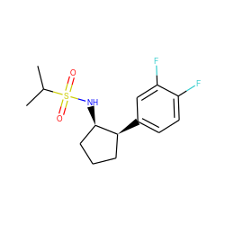 CC(C)S(=O)(=O)N[C@@H]1CCC[C@@H]1c1ccc(F)c(F)c1 ZINC000013473535