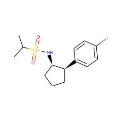 CC(C)S(=O)(=O)N[C@@H]1CCC[C@@H]1c1ccc(I)cc1 ZINC000013473545