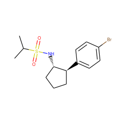 CC(C)S(=O)(=O)N[C@H]1CCC[C@@H]1c1ccc(Br)cc1 ZINC000013473542