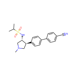 CC(C)S(=O)(=O)N[C@H]1CN(C)C[C@@H]1c1ccc(-c2ccc(C#N)cc2)cc1 ZINC000038267831