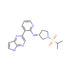 CC(C)S(=O)(=O)N1CC[C@@H](Nc2ncccc2-c2cnc3[nH]ccc3n2)C1 ZINC000169032839