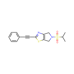 CC(C)S(=O)(=O)N1Cc2nc(C#Cc3ccccc3)sc2C1 ZINC000096273000