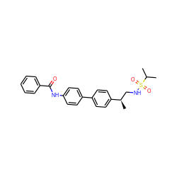 CC(C)S(=O)(=O)NC[C@@H](C)c1ccc(-c2ccc(NC(=O)c3ccccc3)cc2)cc1 ZINC000026189702