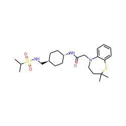 CC(C)S(=O)(=O)NC[C@H]1CC[C@H](NC(=O)CN2CCC(C)(C)Sc3ccccc32)CC1 ZINC000254115022