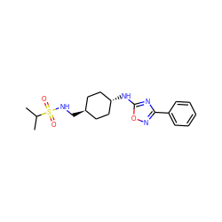 CC(C)S(=O)(=O)NC[C@H]1CC[C@H](Nc2nc(-c3ccccc3)no2)CC1 ZINC000261077770