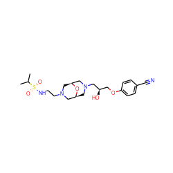 CC(C)S(=O)(=O)NCCN1C[C@H]2CN(C[C@H](O)COc3ccc(C#N)cc3)C[C@@H](C1)O2 ZINC000038210829