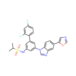 CC(C)S(=O)(=O)Nc1cc(-c2ccc(F)cc2F)cc(-n2cnc3cc(-c4cnco4)ccc32)c1 ZINC000145690915