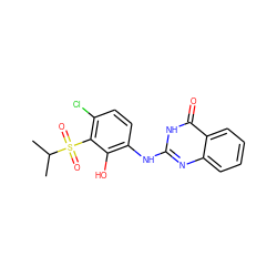 CC(C)S(=O)(=O)c1c(Cl)ccc(Nc2nc3ccccc3c(=O)[nH]2)c1O ZINC000299834203