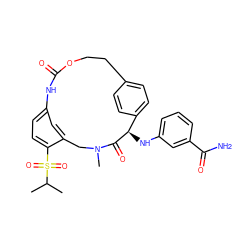 CC(C)S(=O)(=O)c1ccc2cc1CN(C)C(=O)[C@H](Nc1cccc(C(N)=O)c1)c1ccc(cc1)CCOC(=O)N2 ZINC000144243821