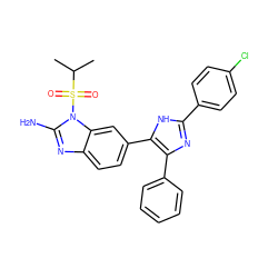 CC(C)S(=O)(=O)n1c(N)nc2ccc(-c3[nH]c(-c4ccc(Cl)cc4)nc3-c3ccccc3)cc21 ZINC000029130663