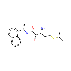 CC(C)SCC[C@@H](N)[C@H](O)C(=O)N[C@@H](C)c1cccc2ccccc12 ZINC000014964994
