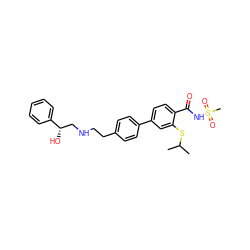 CC(C)Sc1cc(-c2ccc(CCNC[C@H](O)c3ccccc3)cc2)ccc1C(=O)NS(C)(=O)=O ZINC000040395083