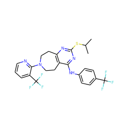 CC(C)Sc1nc2c(c(Nc3ccc(C(F)(F)F)cc3)n1)CCN(c1ncccc1C(F)(F)F)CC2 ZINC000145130964